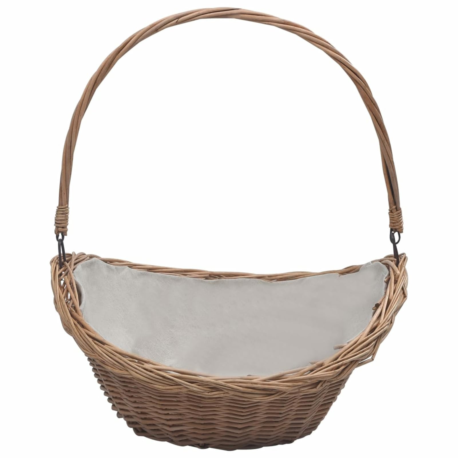 Mobili Cesta Legna da Ardere con Manico 57x46,5x52cm Marrone in Salice, Mobili per Casa Interno Esterno Soggiorno Camera da Letto Decorazione da Mobili Camera