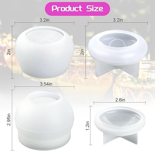 Miniatura 2 de Moldes de resina  Moldes de silicona para fundición de resina epoxi  Moldes de silicona para tarros de hongos con tapa, perfectos para contenedores