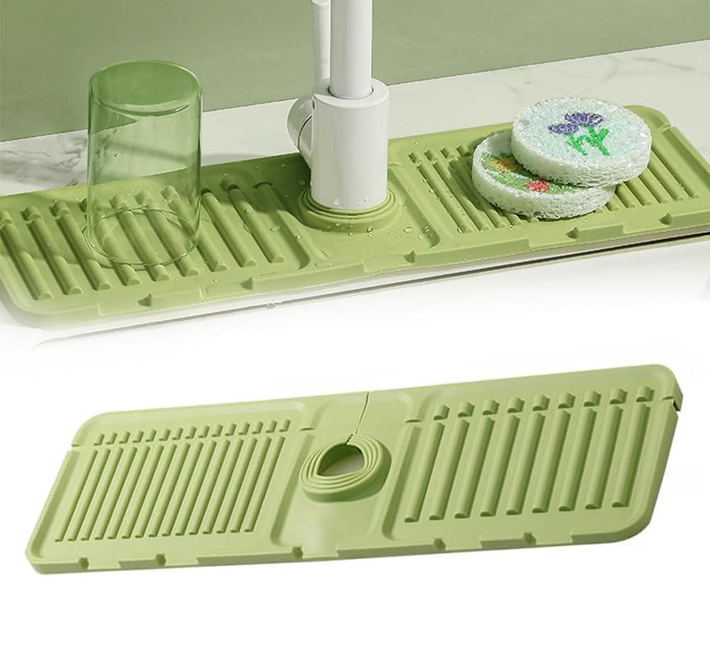 Alfombrilla de grifo para fregadero de cocina, 2024, protección contra salpicaduras, alfombrilla de goteo de silicona, bandeja de secado rápido, protector de fregadero, alfombrilla para grifo de