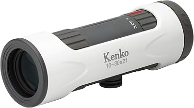 Kenko 429068 Ultra View I Monocular, 10-30 x 21, 10-30x, 0.8 inch (21 mm) Caliber, Zoom Type, White