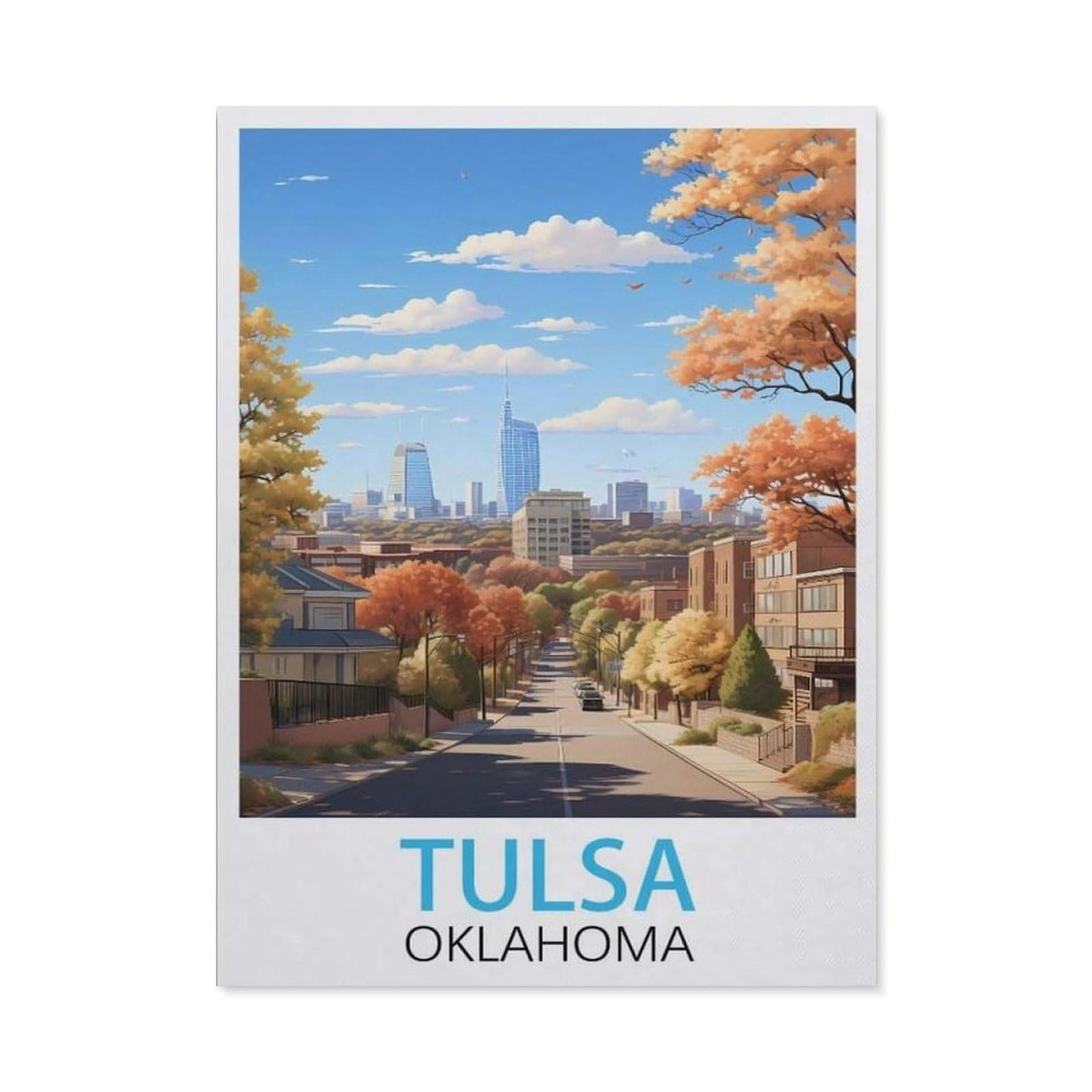 BEAYODKP 5D Diamond Painting Kits，Tulsa Oklahoma,DIY Rhinestone Embroidery Set Paint with Diamond Art by Number Kits Cross Stitch Home Wall Craft Decoration（50 x 60 cm/19.68 x 23.62 inches）-BZ26