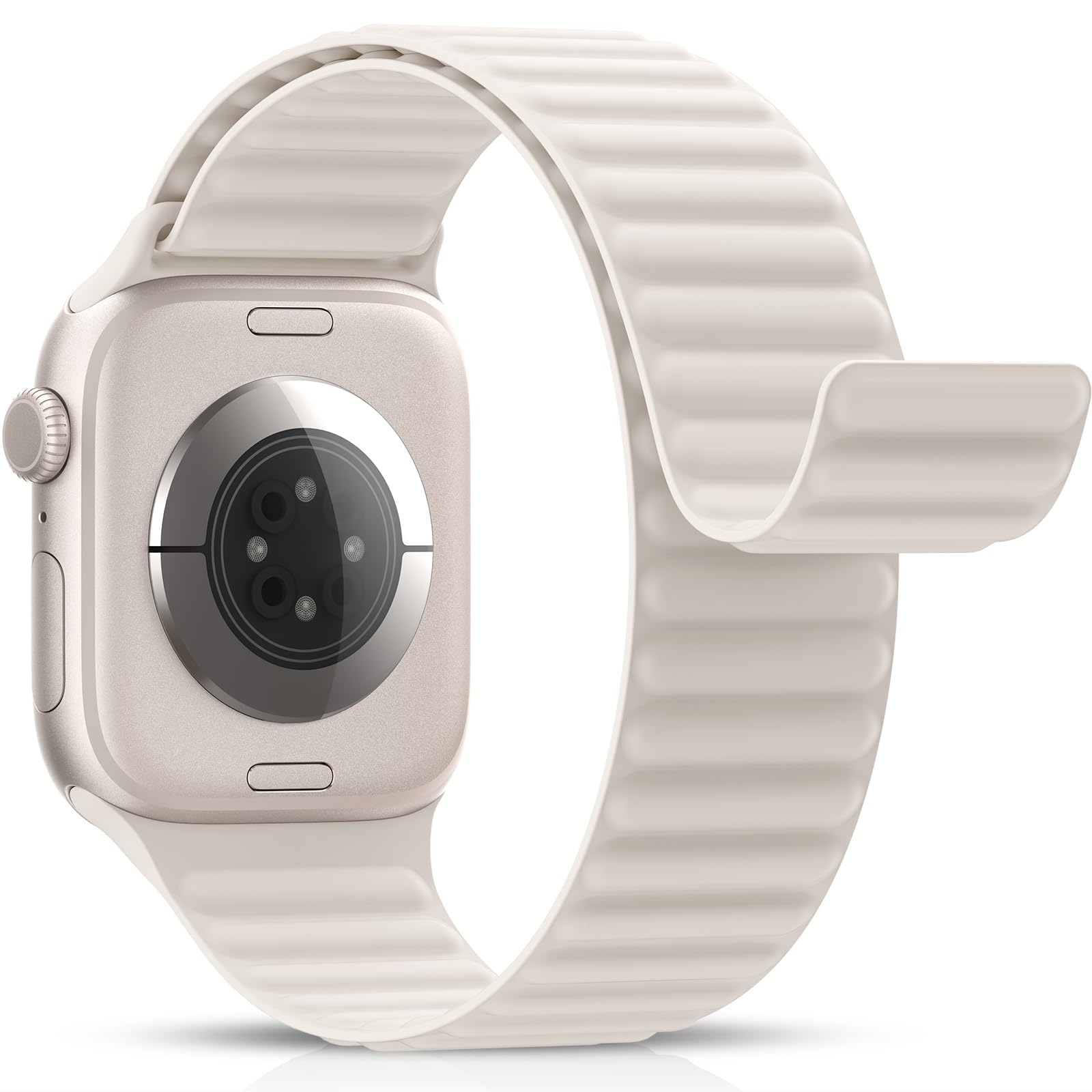 Higgs Magnetic Silicone Sport Strap Compatible with Apple Watch Straps 44mm 40mm 38mm 41mm 42mm 45mm 46mm 49mm for Men Women, Soft iWatch Wrist Band for Series 11 10 9 SE 8 7 6 5 4 Ultra 3 2 1 — view 16