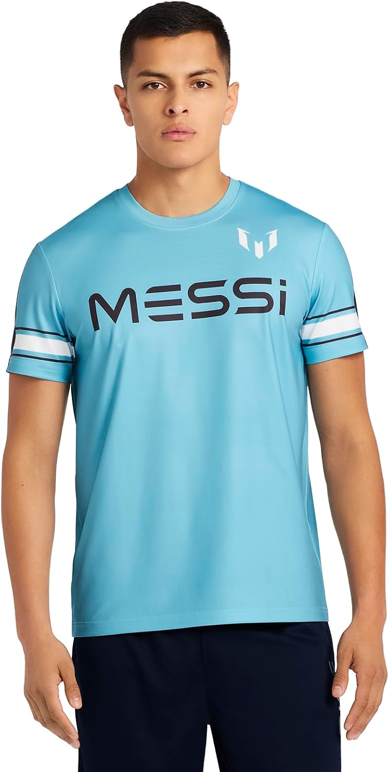 Messi Mens Mesh Tee, Lifestyle Short Sleeve T-Shirt, Standard Fit with Graphic