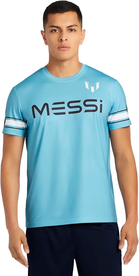 Messi Men's Mesh Tee, Lifestyle Short Sleeve T-Shirt, Standard Fit with Graphic