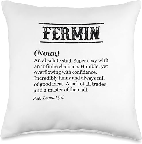 for Someone Named FERMIN Fermin-Name Definition  Almohada divertida personalizada para hombre, 16 x 16, multicolor