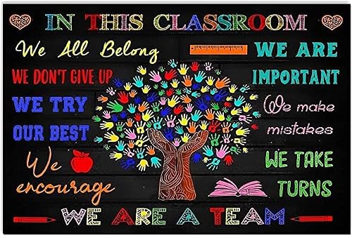 rayprint In This Classroom Metal Sign Vintage Classroom Decor We Are A Team Tin Poster Home School Room Wall Decoration Plaque 12x16 Inches