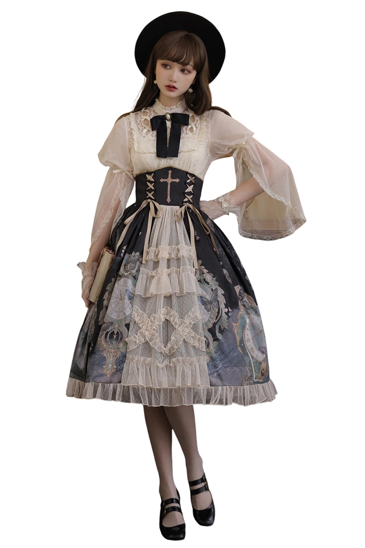 OZZON ロングスカート　ゴスロリ　マーメイド　フリル　（黒シャツおまけ⭐︎） OZZON ロングスカート ゴスロリ マーメイド フリル （黒シャツ