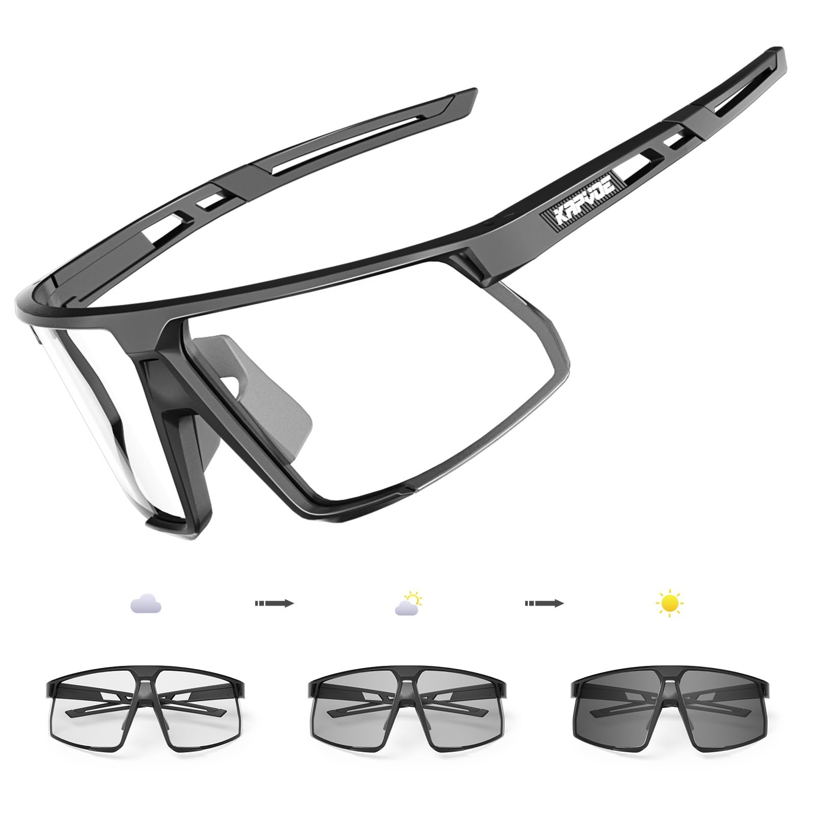 KAPVOE Gafas de Ciclismo Fotocromáticas Hombre TR90 Gafas de Sol Deportivas Mujer Transparente Gafas MTB Accesorios de Bicicleta UV 400 Gafas BTT Running