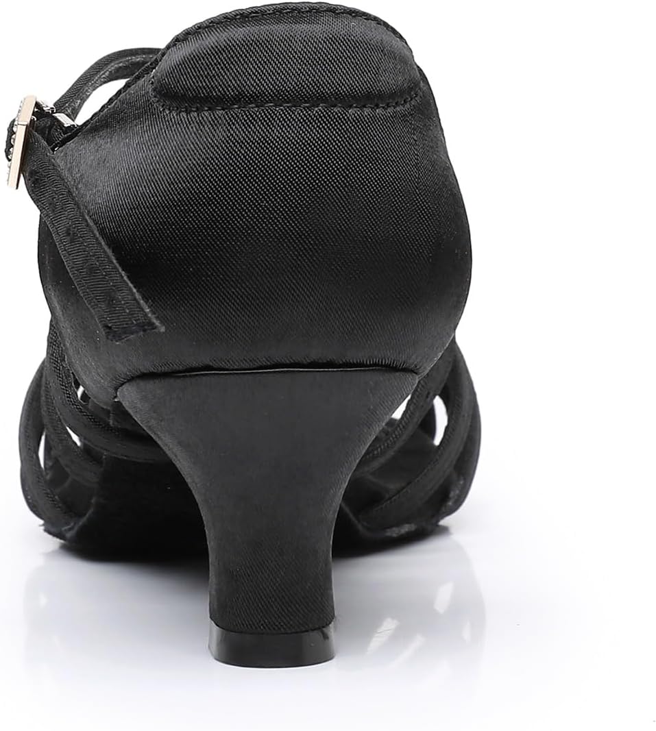 Rosefinch Women's Latin Dance Shoes Satin Professional Ballroom Salsa Practice Performance Wedding Dancing Shoes - Image 4