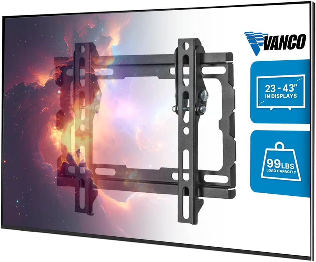 Amazon.com: Vanco Tilt TV Wall Mount with Wall Mount Tilt TV Bracket - Slim Profile, VESA ...