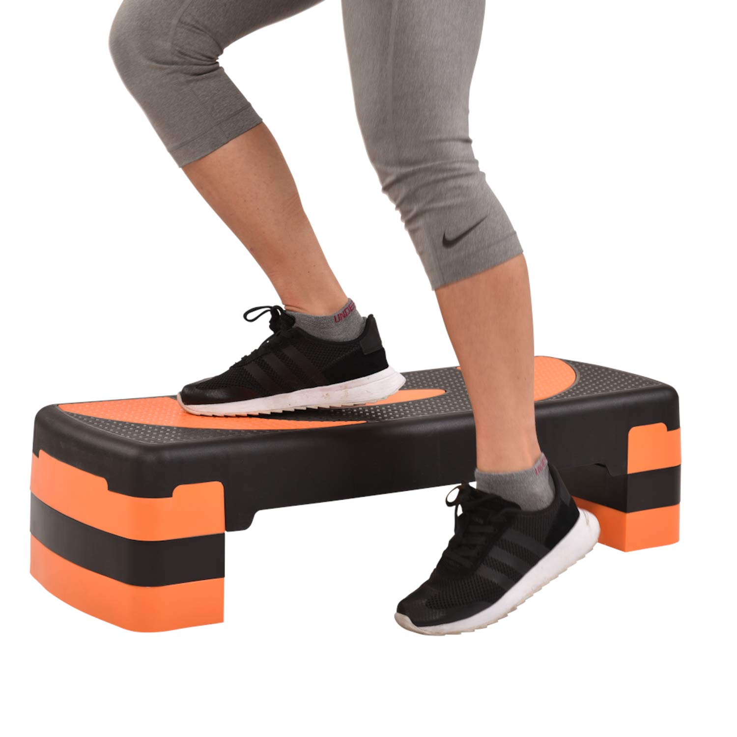 step.compact I Aerobic Steppbrett für das Workout Zuhause I höhenverstellbarer Stepper bis 150kg belastbar