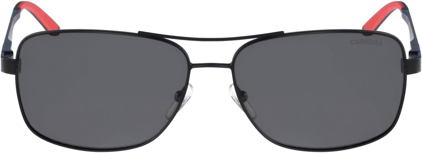 Carrera Sunglasses (Safilo Group) Men's CA8014/S Rectangular Sunglasses, Matte Black & Gray Polarized, 61 mm