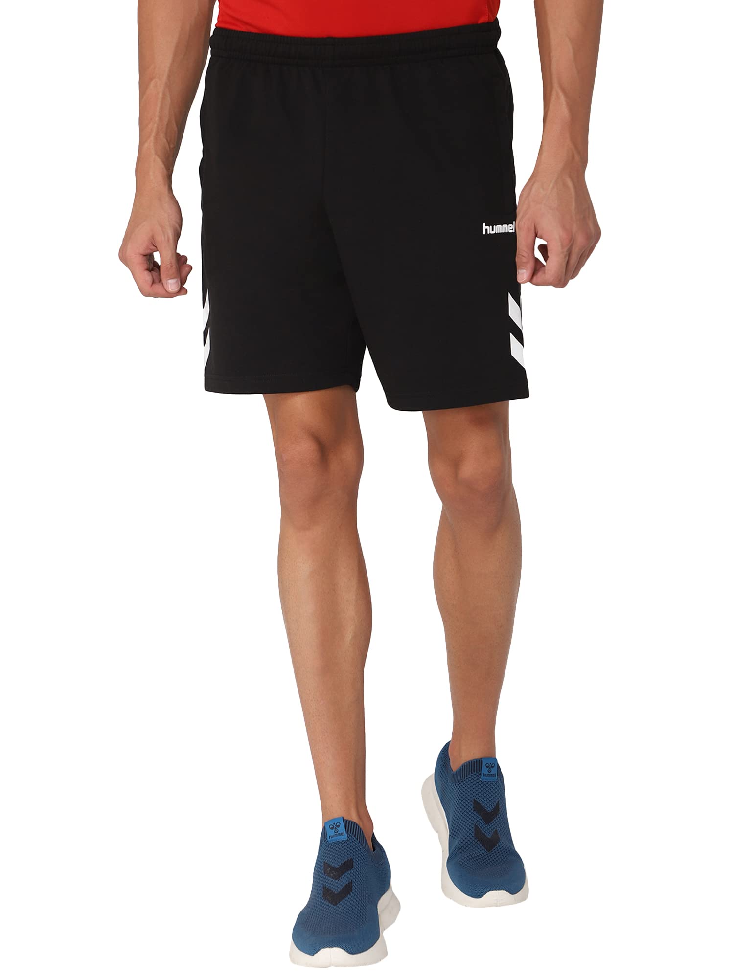 hummel Ray Solid Regular fit Cotton Rich Shorts for Men with Zipper Pockets Comfortable Breathable Fabric Stretchable for Everyday Use Ideal for Casualwear Yoga Training Gym or Performance-picture-32