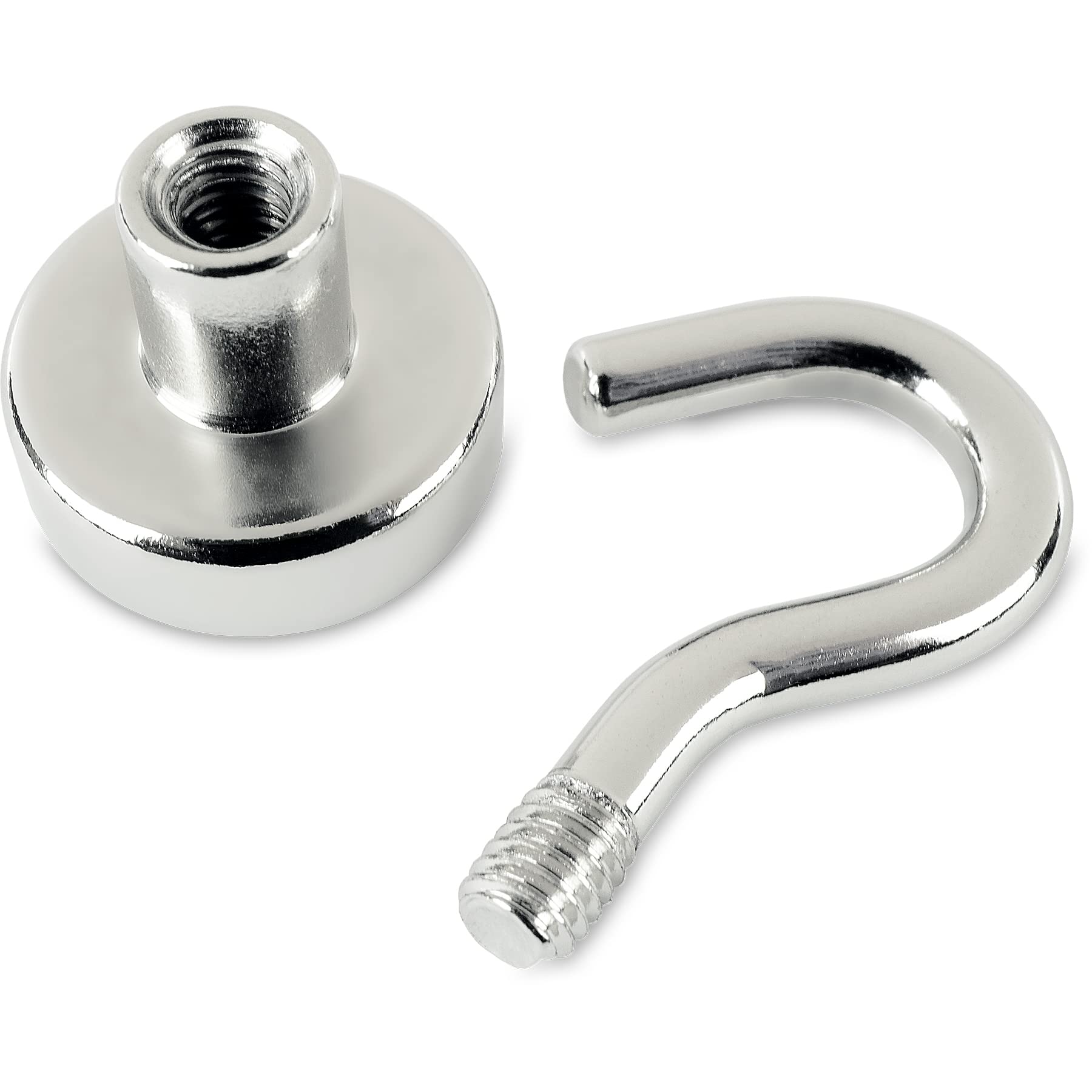 12 Magneti Al Neodimio Con Gancio - Portata 8kg, &Oslash;16x35mm, Extra Forti