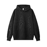 Glitter Hooded Sweatshirt Unisex Sparkle Pullover Hoodies Mens Club Party Wear