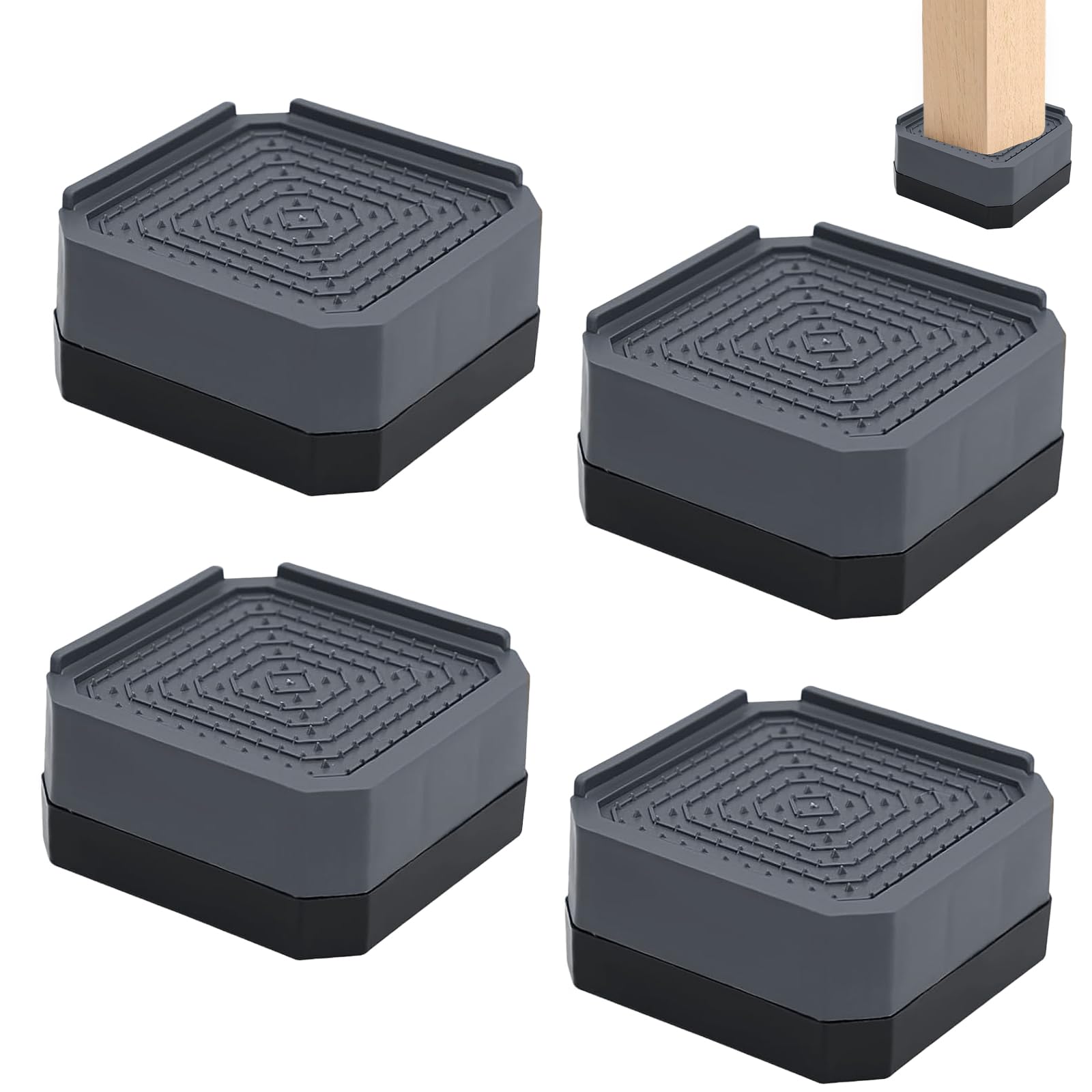 QWORK® 4 stuks meubelpoten bedpoten, in hoogte verstelbaar 180-330 mm, ijzeren voetpoten met schroefplaat (zwart