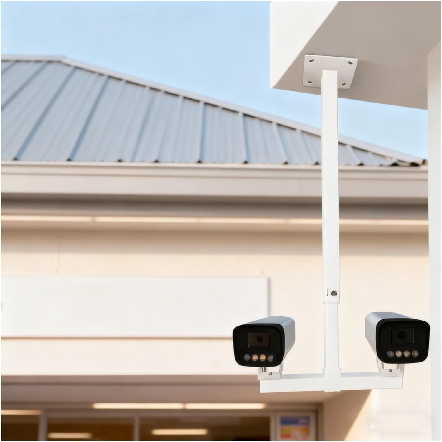 防犯カメラポール 360&deg;サスペンション式太陽電池パネル/カメラ取付支柱、伸縮可能監視カメラ支柱、街路/倉庫、閉路テレビ監視支柱に適