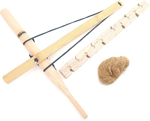 Miniatura 5 de Kit de taladro de iniciación de fuego, herramienta de fuego de fricción Paulownia para exteriores, herramientas de perforación de arco de fricción