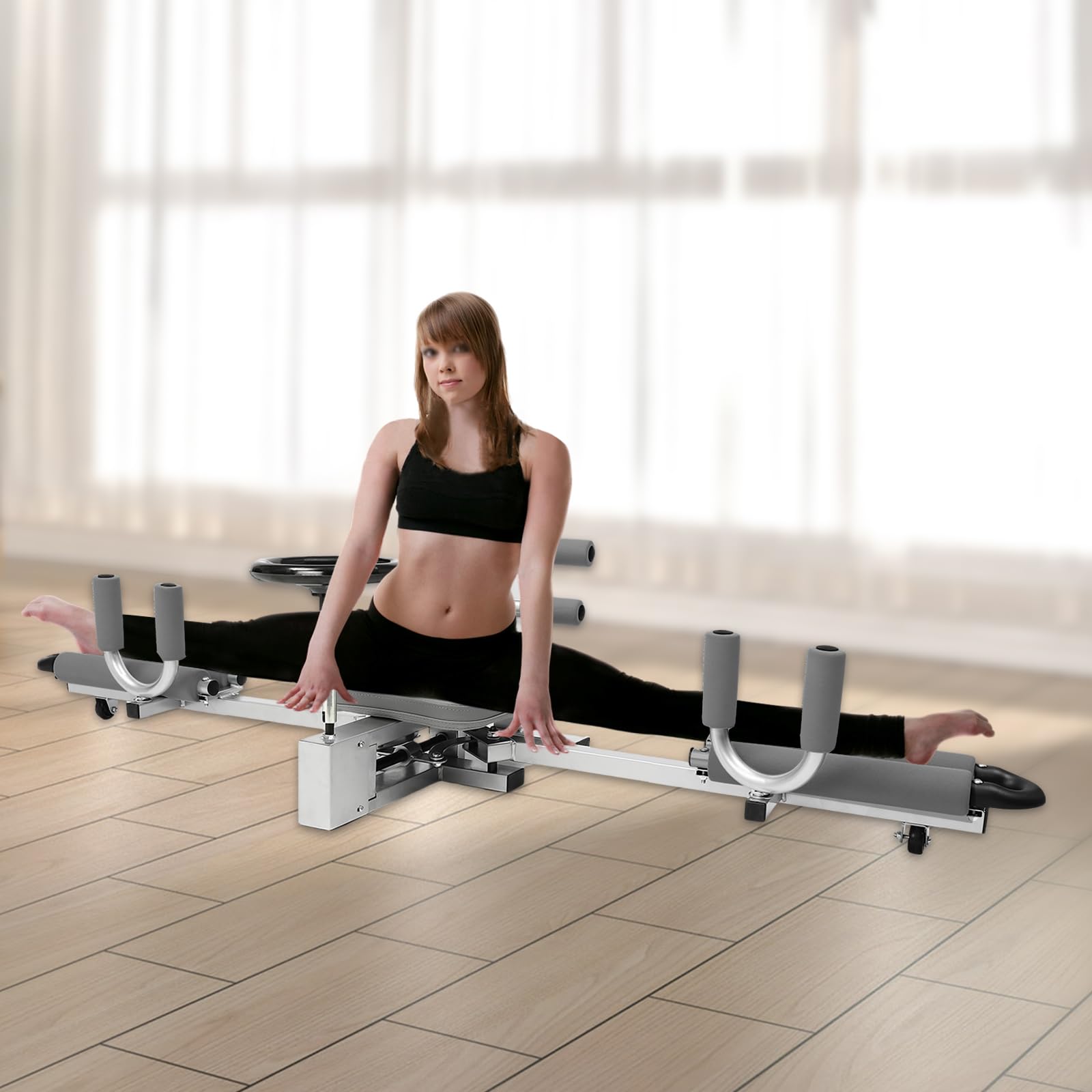 Leg Stretcher 330.7lbs Heavy Duty Foldable Split Machine with Quiet Rollers, 0-210° Adjustable Stretching Equipment Ballet for Leg Stretching Yoga Dance Martial Arts Home Yoga Gym