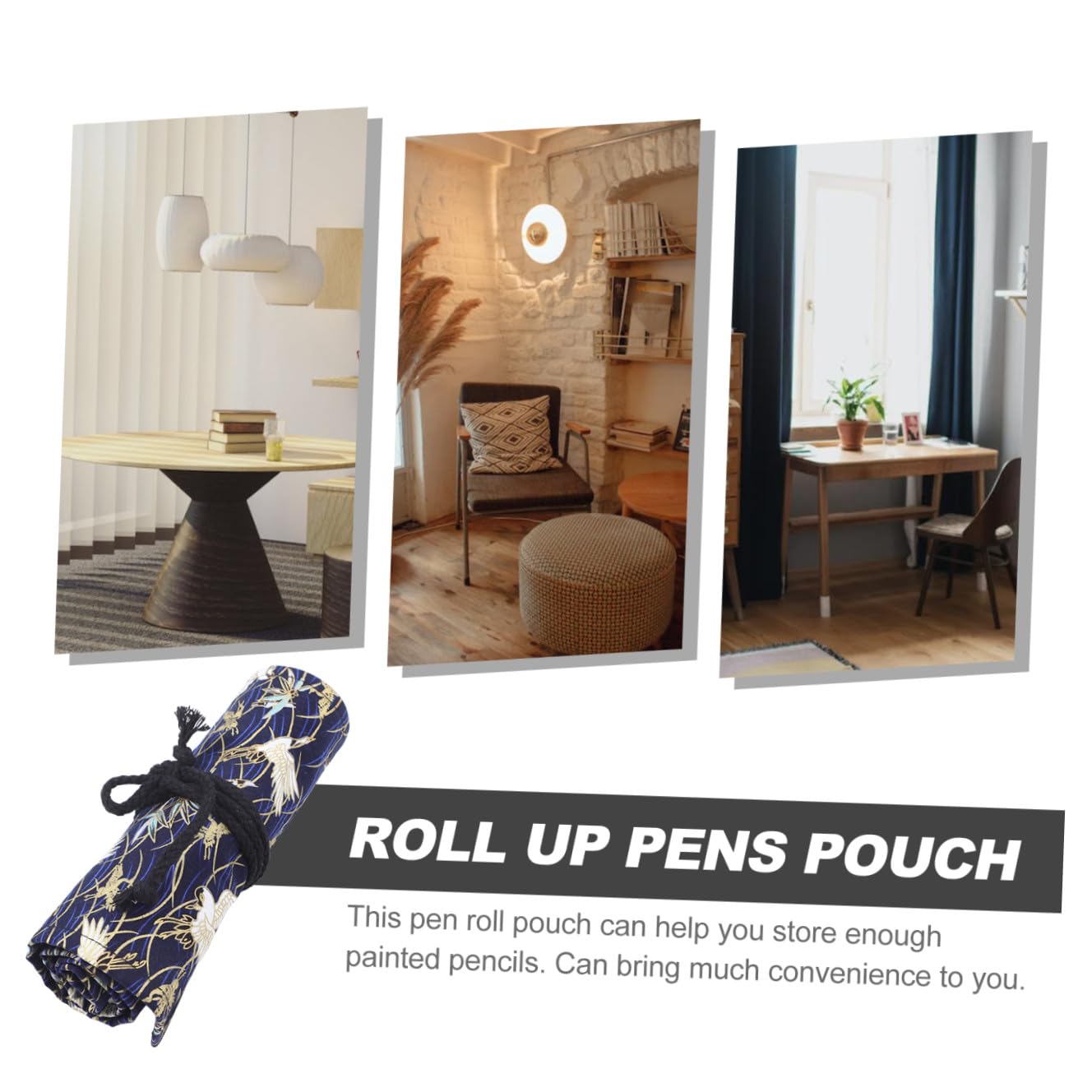 Gadpiparty 5 Pezzi Organizer per Penne Antistrappo Astuccio Arrotolabile Decorativo per Capacità Design per Scuola