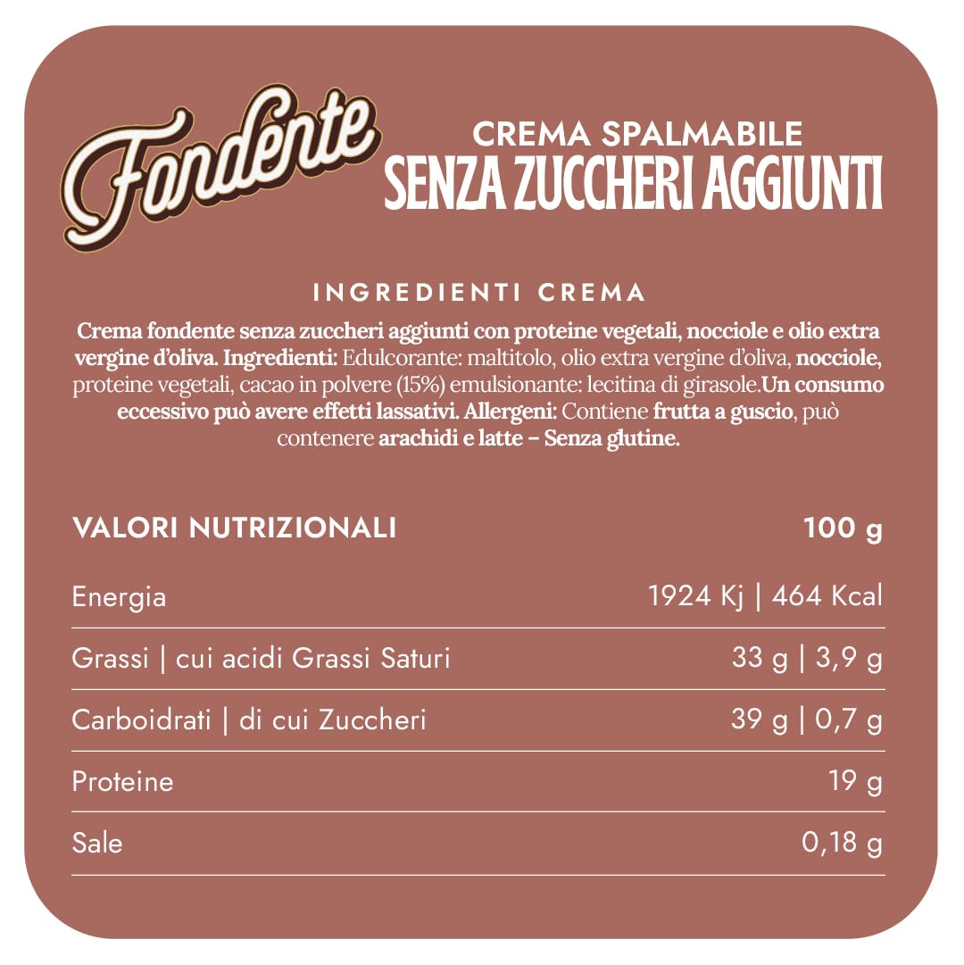 Choco Zero – Crema Proteica Crema Spalmabile Senza Zuccheri Aggiunti, Senza Glutine, Senza Lattosio, Vegano Vasetto da 200 g (3 Pezzi, Cioccolato Fondente)