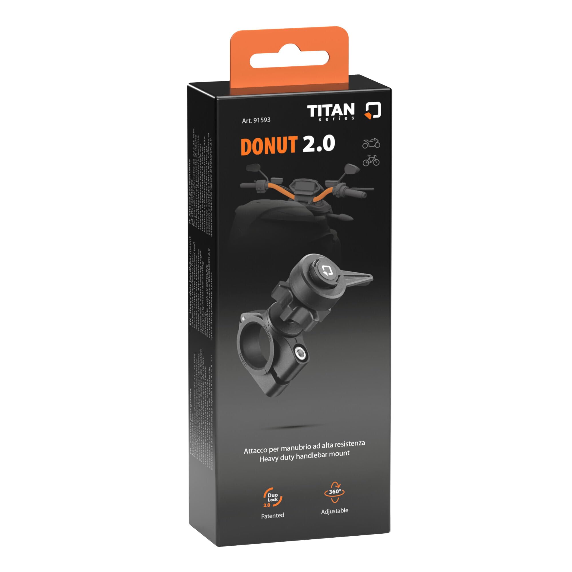 Optiline 91593 Titan Opti Donut, attacco per manubrio ad alta resistenza