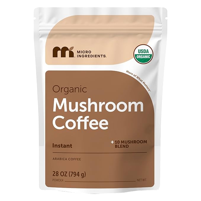 Micro Ingredients Organic Instant 10 in 1 Mushroom Coffee Powder,