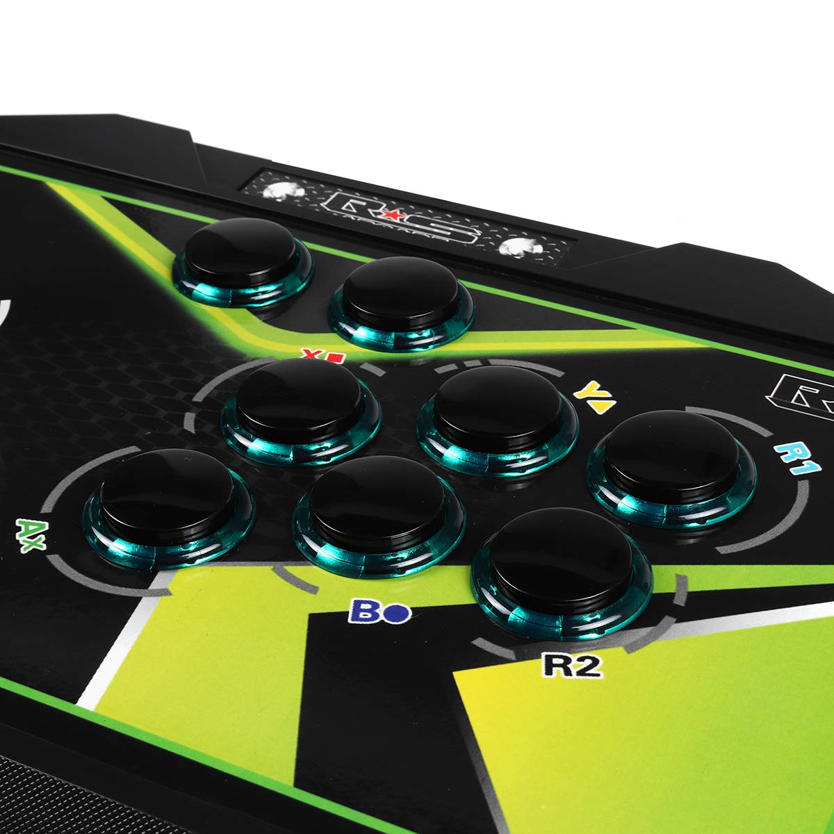 RS USB Led Juego De Cable Arcade Joystick Fighting Stick Inget Fördröjning Gamepad Controlador De Arcade För Pc Videojuego - Black & Green