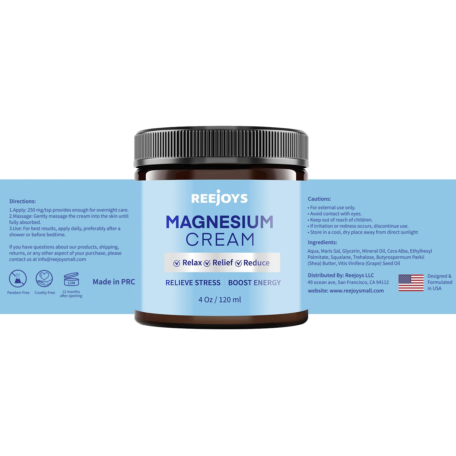 Magnesium Body Butter: Relaxing Magnesium Cream with Shea Butter & Dead Sea Salts | Unscented Magnesium Lotion to Soothe Legs & Feet and Nourish Skin