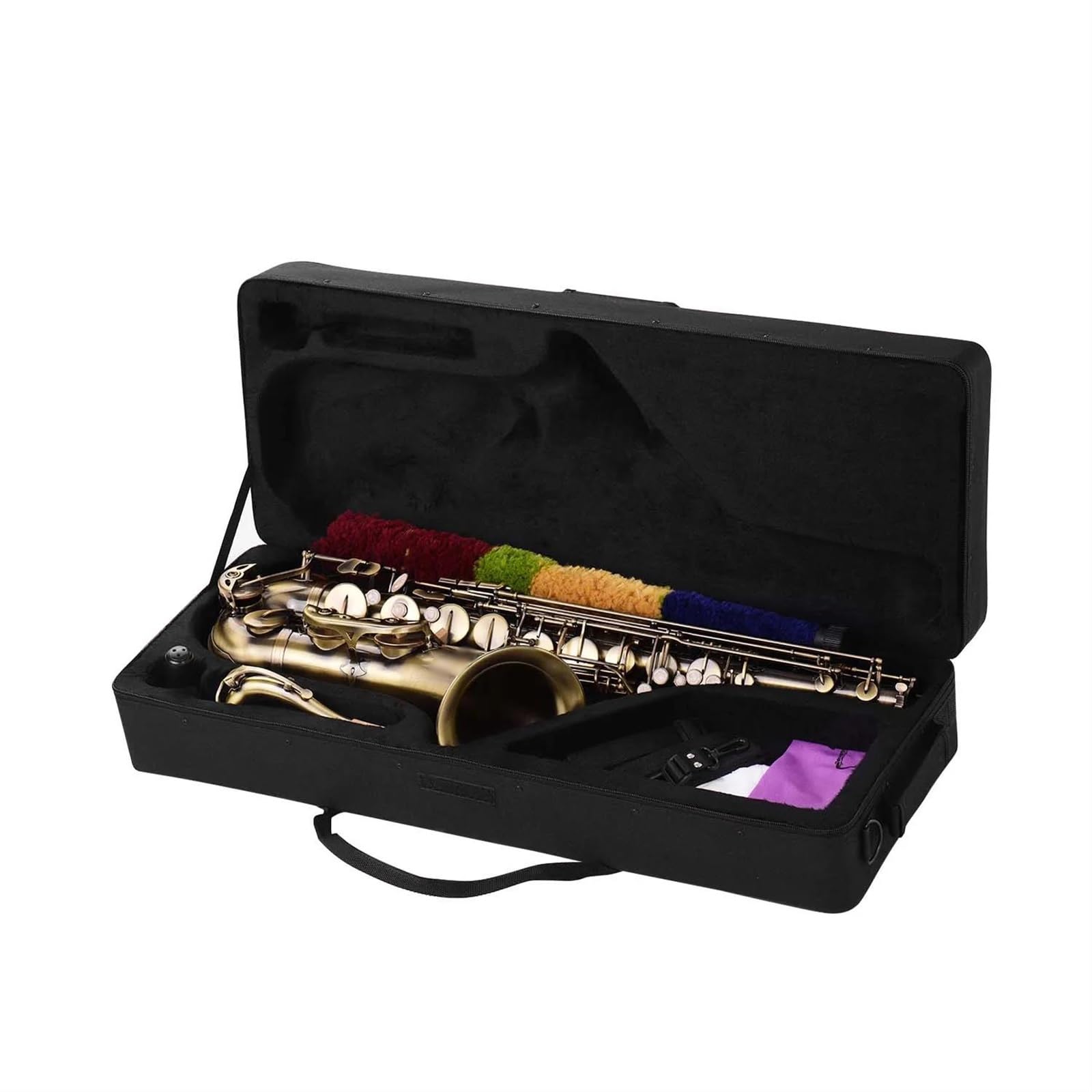 Saksofon Antyczne Wykończenie Bb Saksofon Tenorowy Saksofon Mosiężny Korpus Biały Instrument Dęty Drewniany Z Futerałem Do Przenoszenia Rękawiczki Saksofonowe Paski Na Szyję