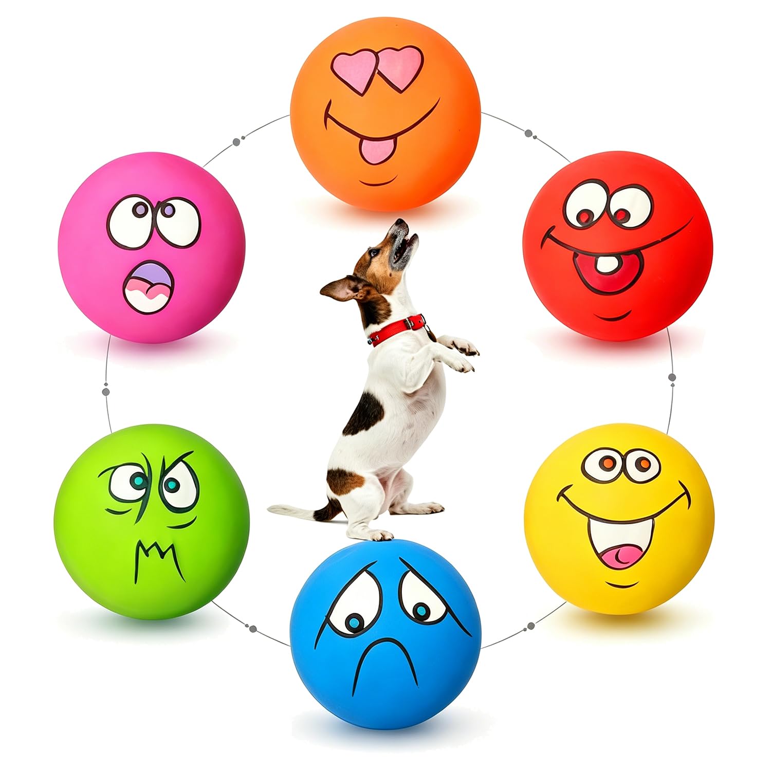 HOLYSTEED Latex Squeaky Toys 6-Pack