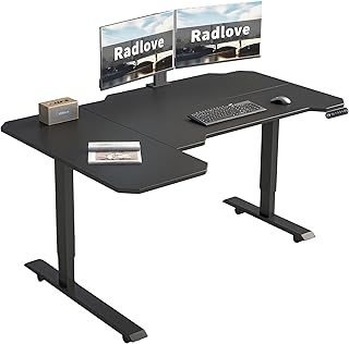 Radlove In hoogte verstelbaar elektrisch sta-bureau met 4 geheugenregelaars en anti-botsingstechnologie 78 x 150 cm, zwart