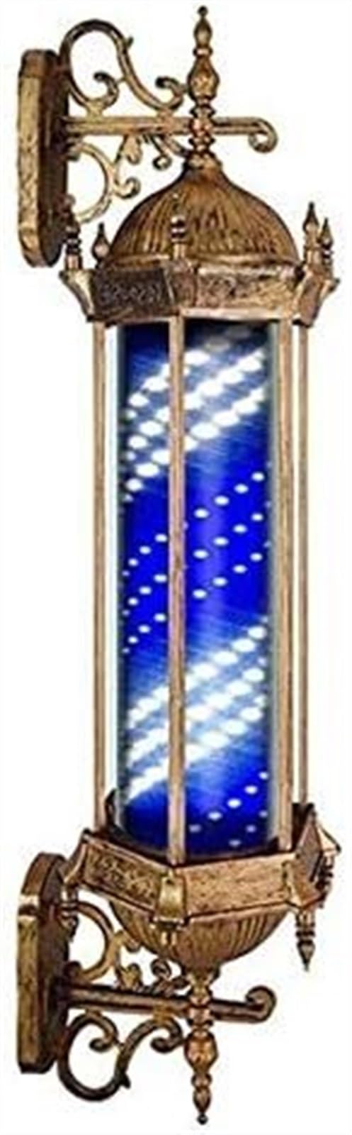 Poteau rotatif lumineux pour salon de coiffure avec applique murale rotative