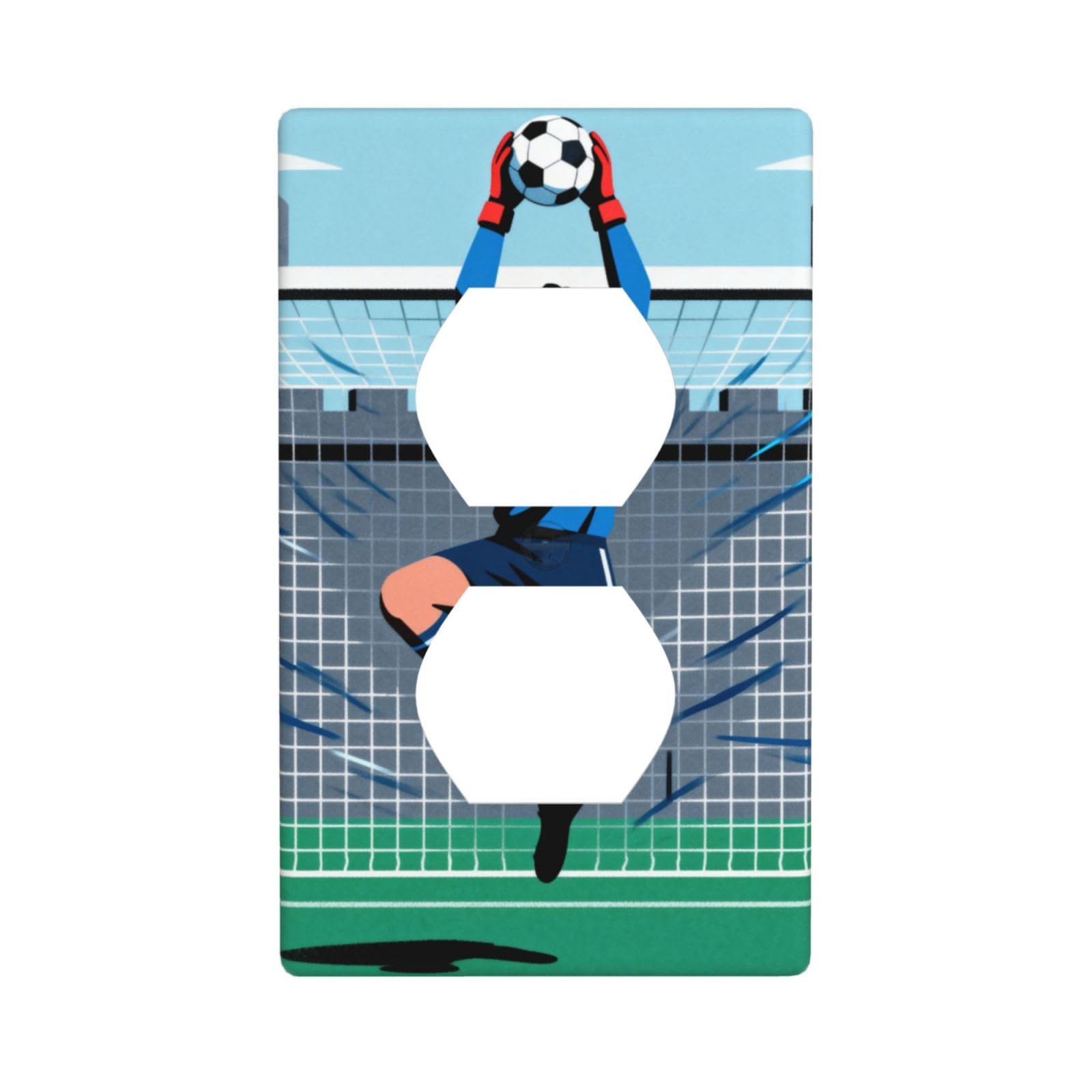 Cntdbu White Goalie Jump Catch Unbreakable Polycarbonate Switch Plate-1 Gang Screwless Wall Plate For Home Office