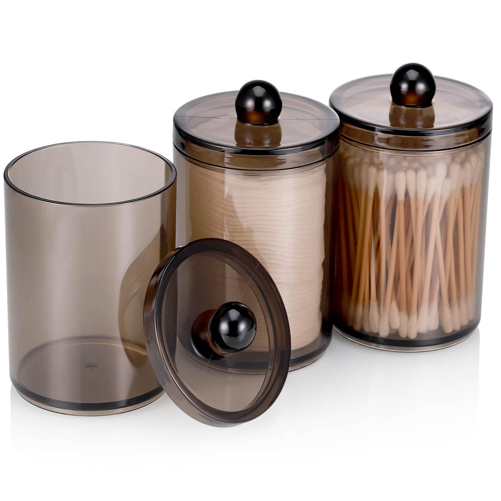 Porta Cotton Fioc In Acrilico - 3 Pezzi Organizer Per Cosmetici - Foto 7