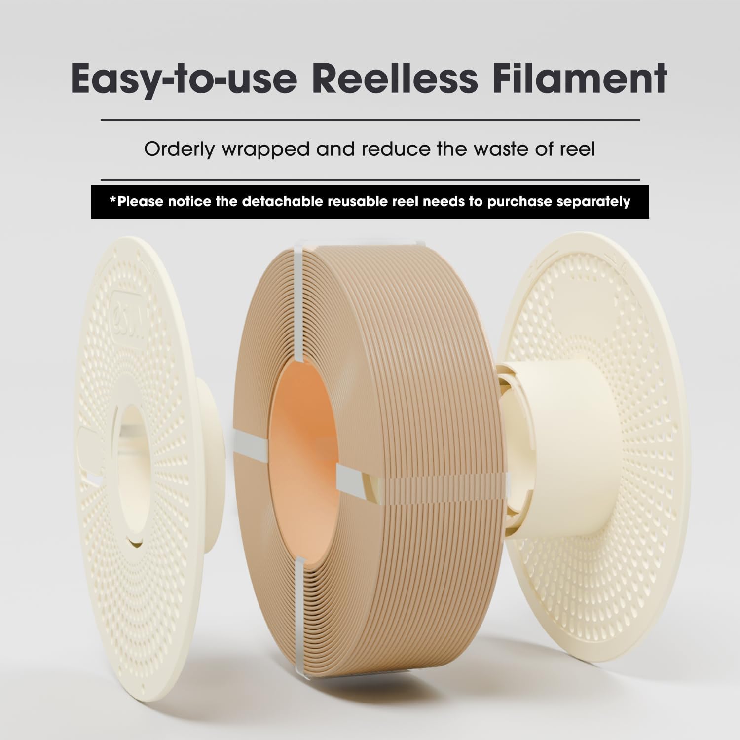 eSUN PLA+ Refilament 1.75mm, 3D Printer Refill PLA Plus, 1KG per Roll, 4 Rolls Spoolless 3D Printing Filament for 3D Printers, Bone White