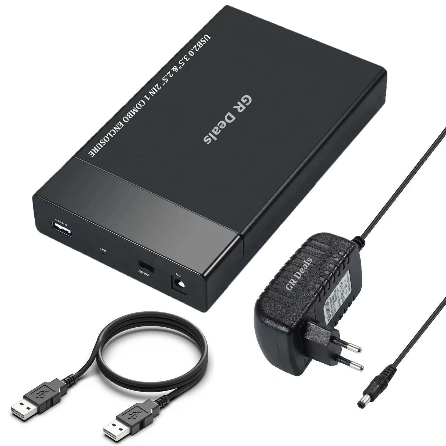 USB 2.0 2 in 1 External Hard Drive Casing for 2.5 Inch & 3.5 Inch Sata Hard Drives, All in One Combo HDD/SSD External Enclosure. (USB 2.0) (Black)-image-4