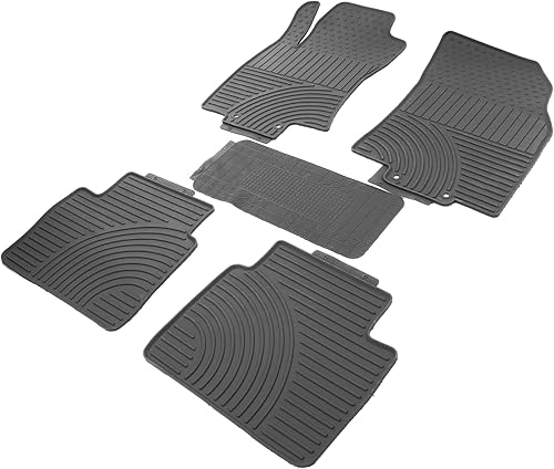 Miniatura 3 de IKON MOTORSPORTS, Alfombrillas de ajuste personalizado compatibles con Nissan Rogue 2014-2020, goma de látex grisgris para todo tipo de clima,