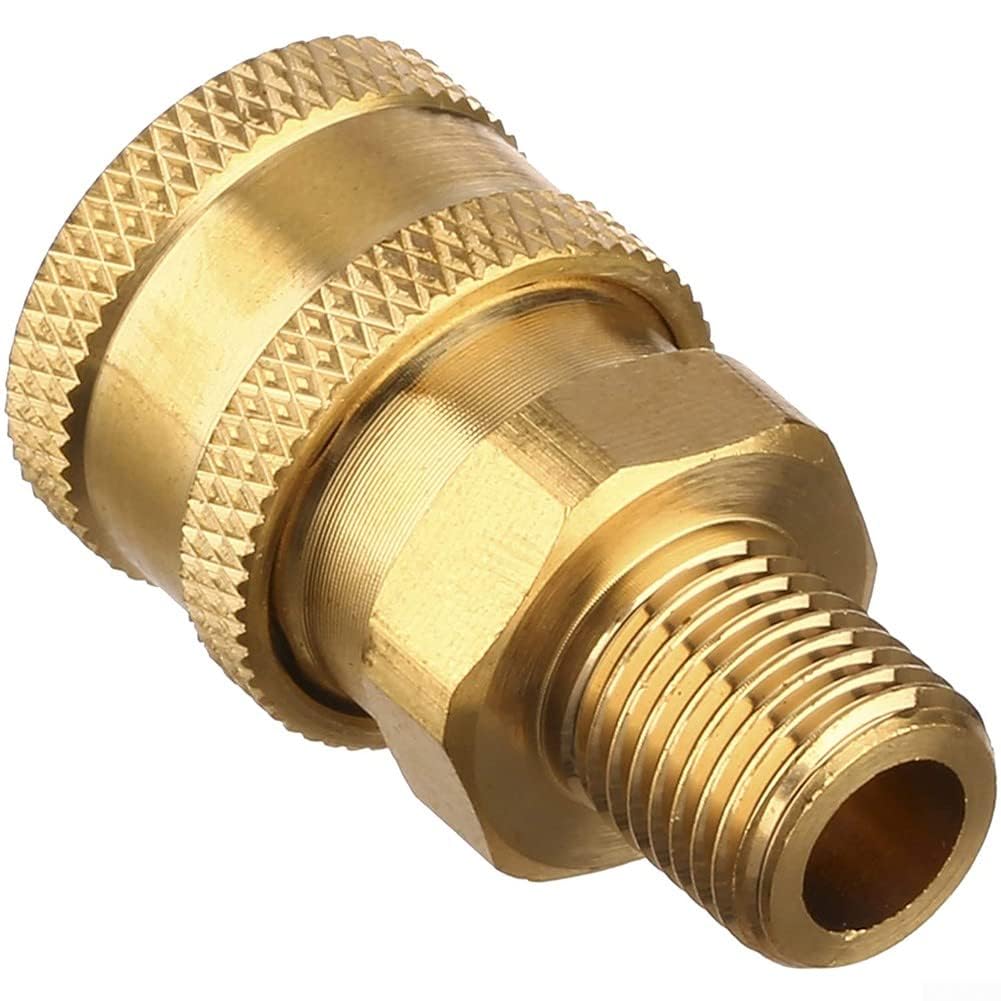 Connettore a sgancio rapido a 1/4" adattatore maschio a pressione Rondella Accoppiamento, ottone durevole, raccordi a sgancio rapido/scollegamento adattatore per idropulitrice