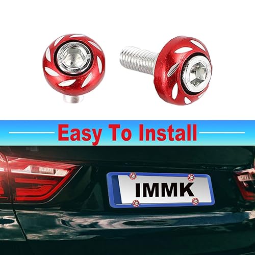 Miniatura 9 de Tornillo de matrícula  Juego de 4 pernos de matrícula de motocicleta, tornillos decorativos de aleación de aluminio M6, kit de tornillos para