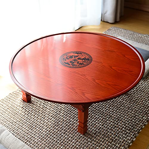 Table basse pliante en bois massif rouge de 60 cm pour salon