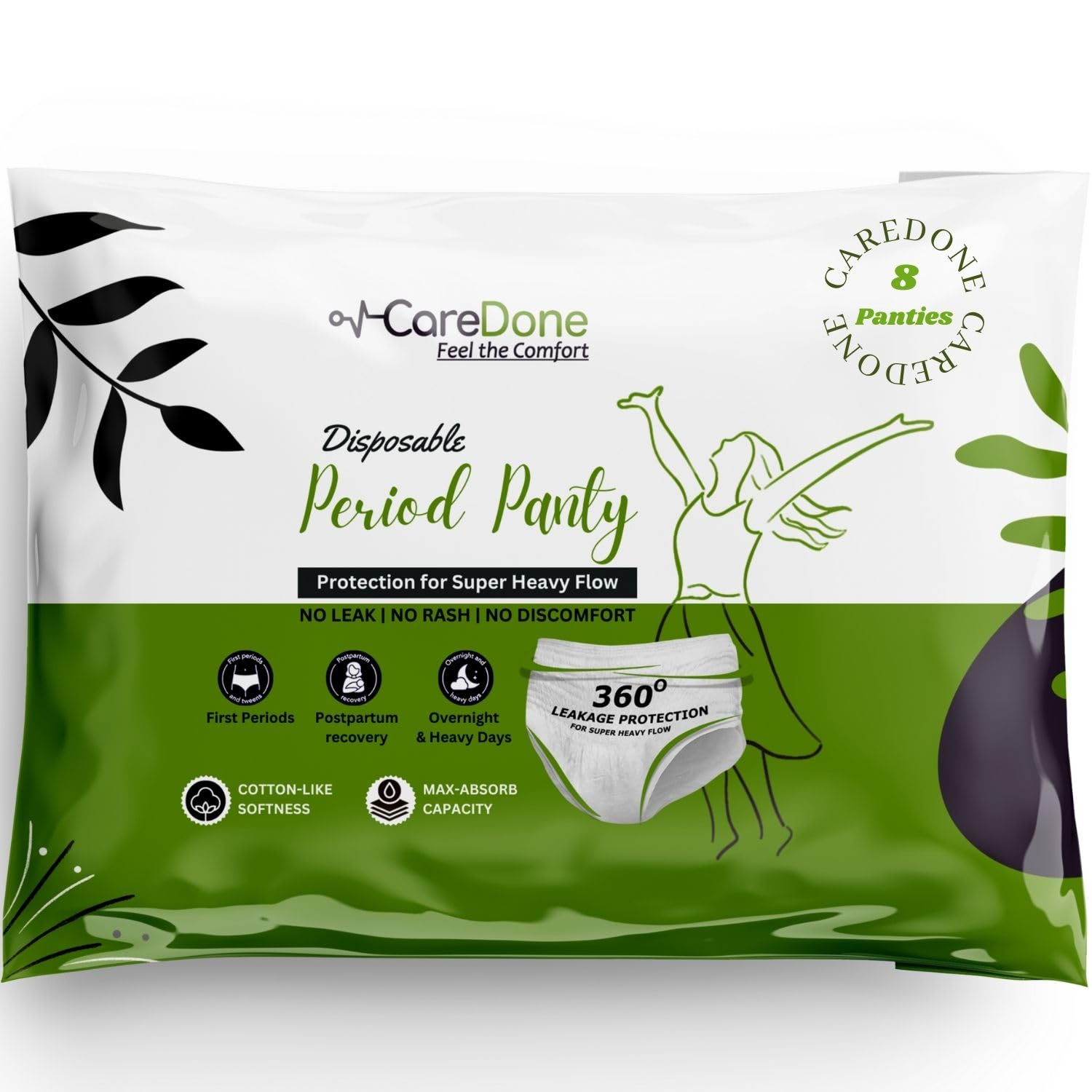 Caredone Disposable Period Panties For Women (Pack of 8 Panties) | Leak Proof Disposable Panties After Delivery | 360° Coverage | Heavy Flow | Overnight Protection | Rash Free Period Panty (3XL) (B0DCVK47Z4) Amazon Price History, Amazon Price Tracker