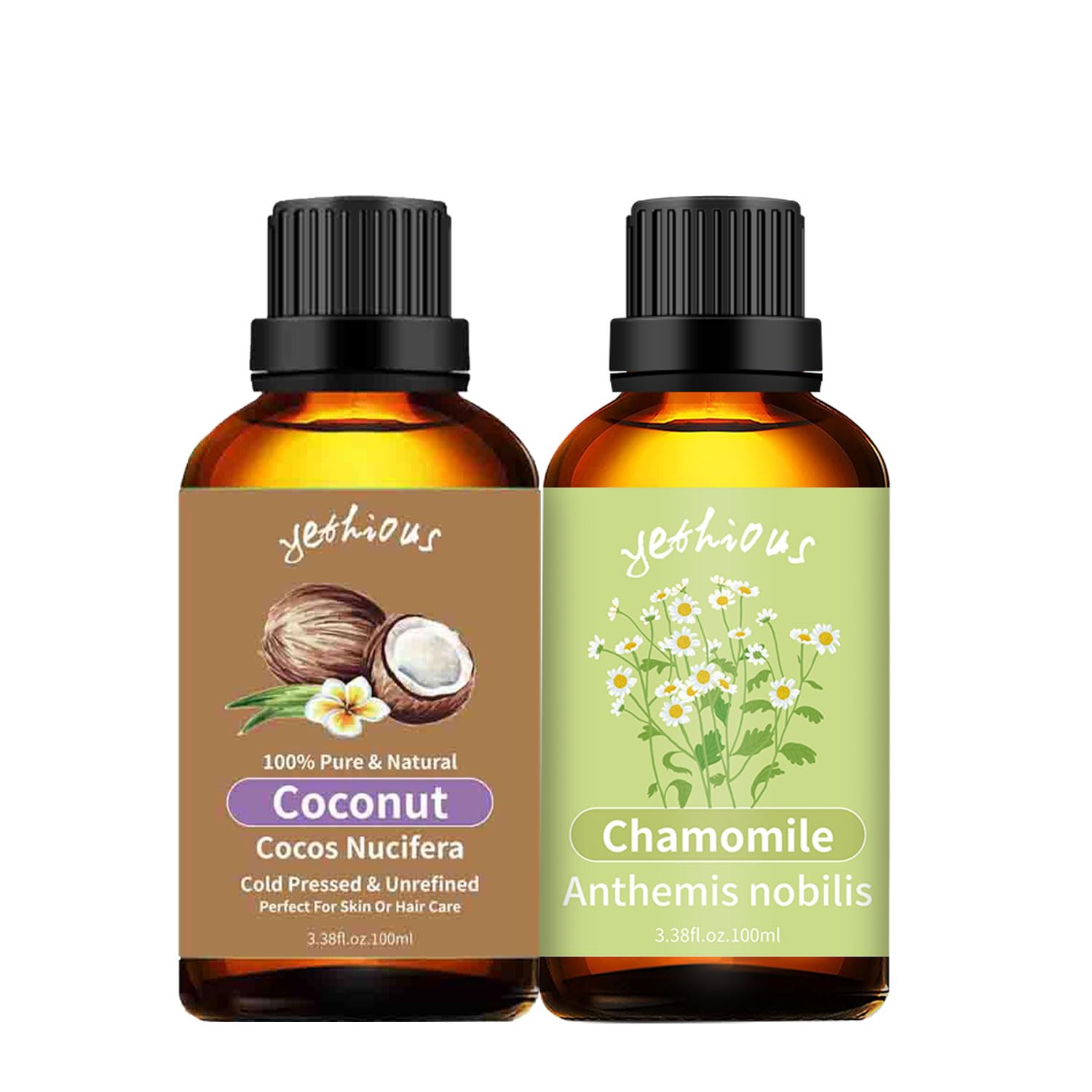 yethious Coconut Essential Oil Bundle with Chamomile Essential Oil Set 100ML