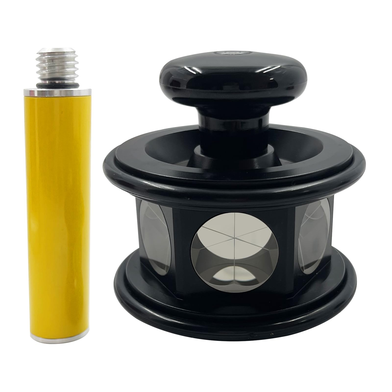 ATP3 Prism for Trimble 360 Degree Reflective Prism for Sokkia for Topcon Total Station Land Surveying Equipment with 10cm Pole (Yellow Aluminum Alloy, Silver Coated)