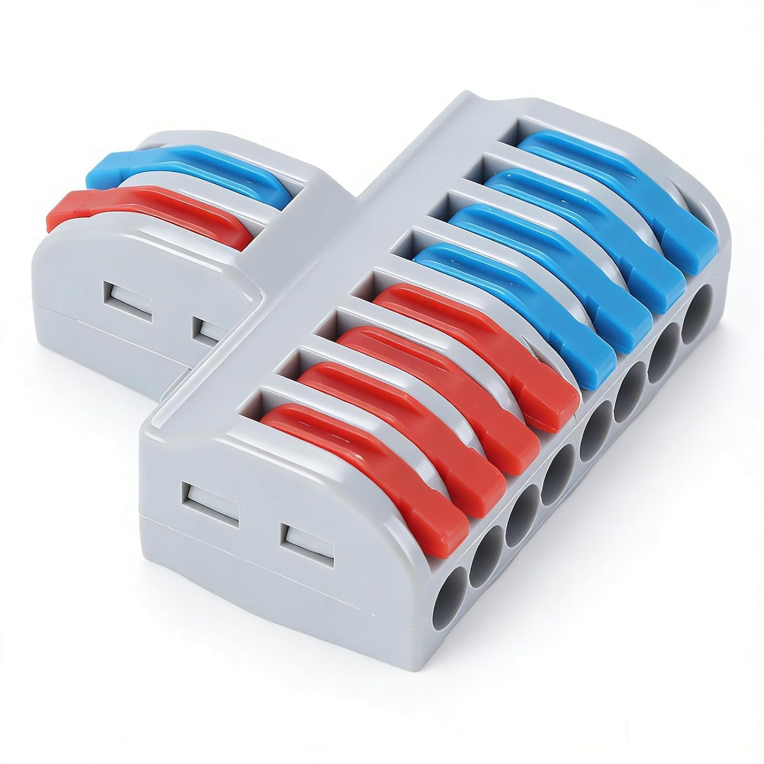 Terminal Block 8 Positions 2 in 8 Out Butt Terminals Lever with 10mm Stripping, Electrical Wire Splicing Connectors for Household Appliance Lighting (2 in 8 out,4 pc)-image-27