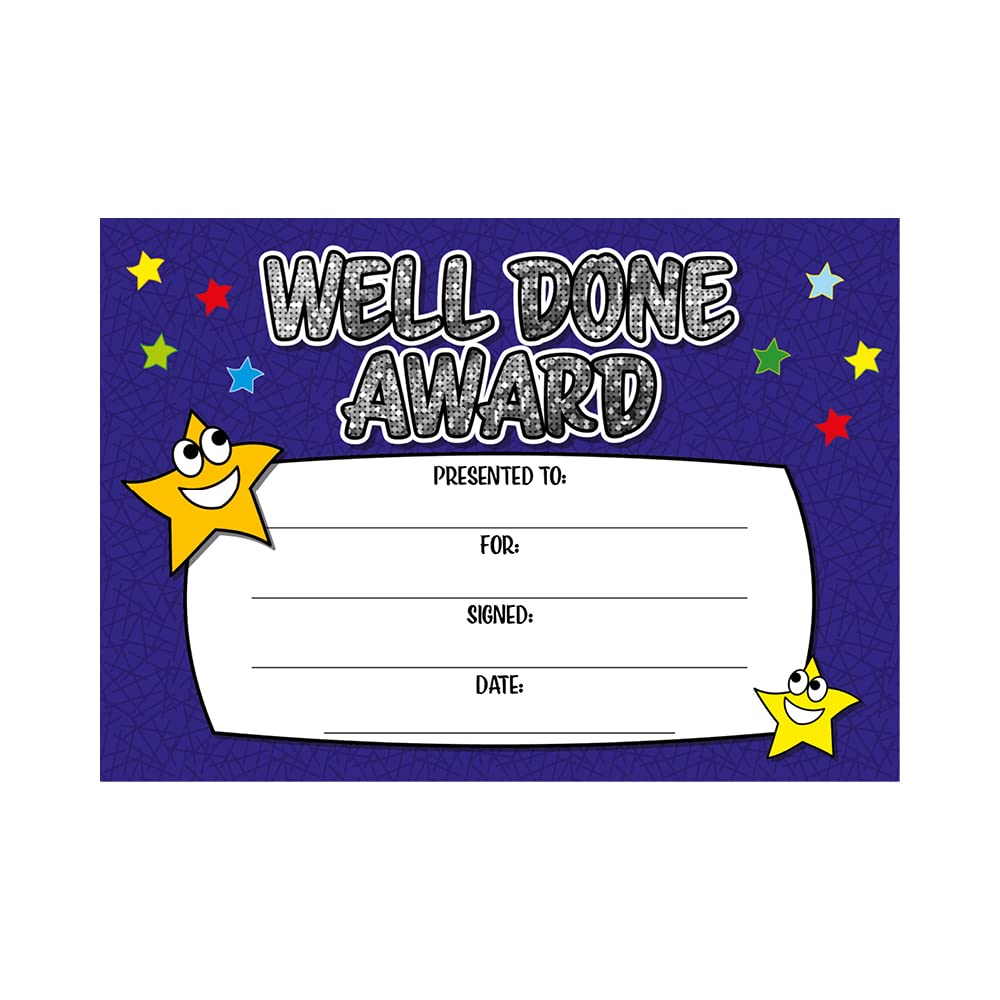 Well Done Award Sparkly Holographic Certificate from SuperStickers