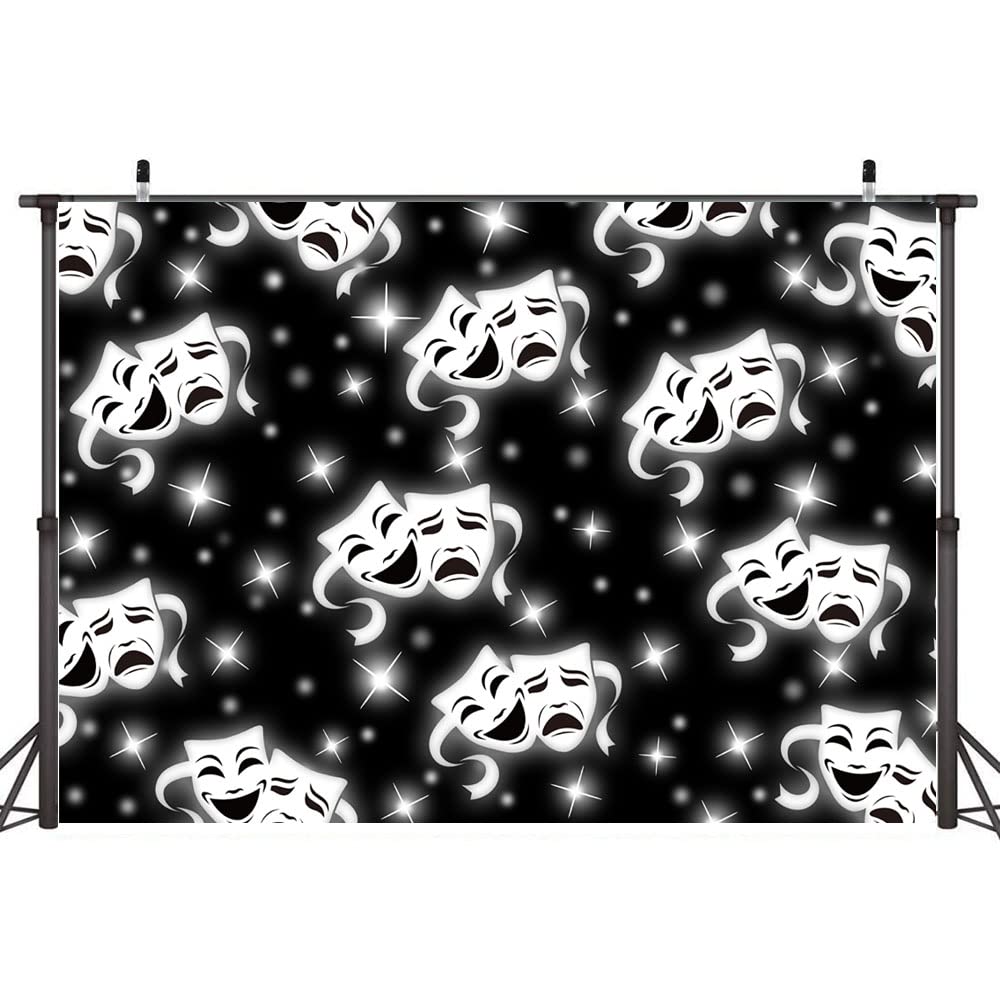 Ticuenicoa 7×5ft Black Mask Backdrop Airbrushed Early 2000s Old School Emotion Glamour Shots Photography Backdrops 90s Star Shots Airbrush Background