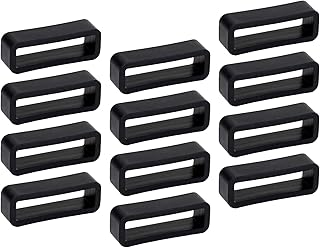20mm Rubber Watch Band Loop Holder Silicone Watch Strap Keeper Fastener Rings Replacement Watch Strap Accessories, 12PCS