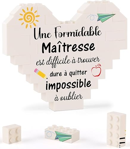 PRSTENLY Cadeau Maitresse D'école, Ornement Cœur Décoratif Idee Cadeaux Merci Ma
