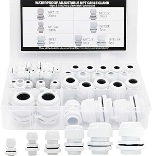 Uenhoy 10 Pcs 1/2" NPT Cable Glands Waterproof Nylon Cord Grip Cable - View #7